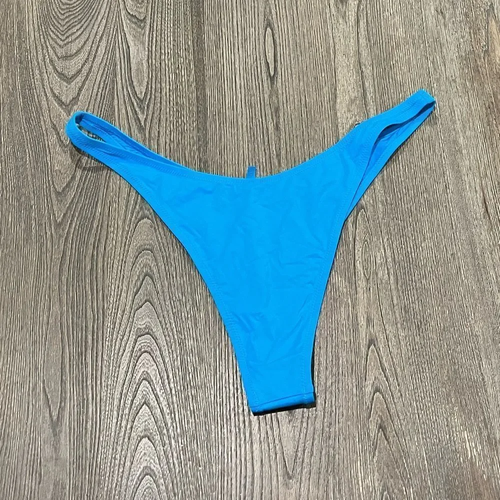 NWT Skims Recycled Swim Micro Tanga Bikini Bottom Mid-Rise Swimwear Turquoise 4X